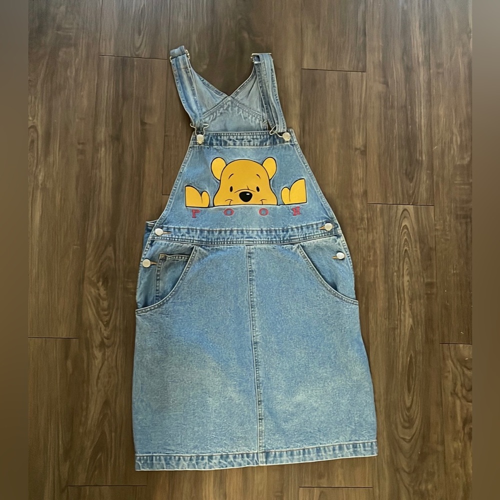 Vintage Pooh Bear Denim Overall Dress